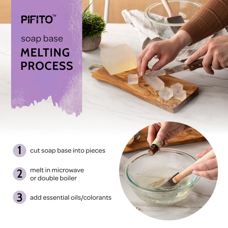 Pifito Clear Melt and Pour Soap Base (5 lb)  Bulk Premium 100% Natural Glycerin Soap Base  Luxurious Soap Making Supplies - Image 5